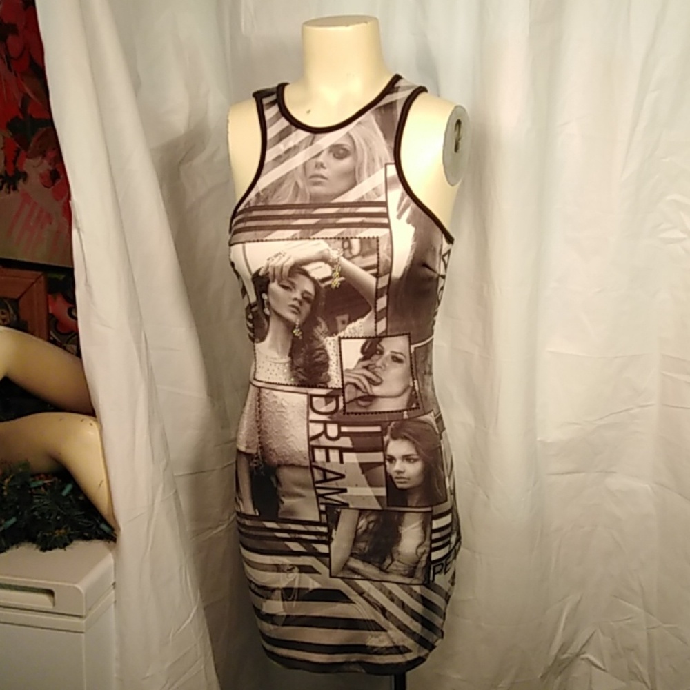 Black and White Model Photo Dress by Jacaranda